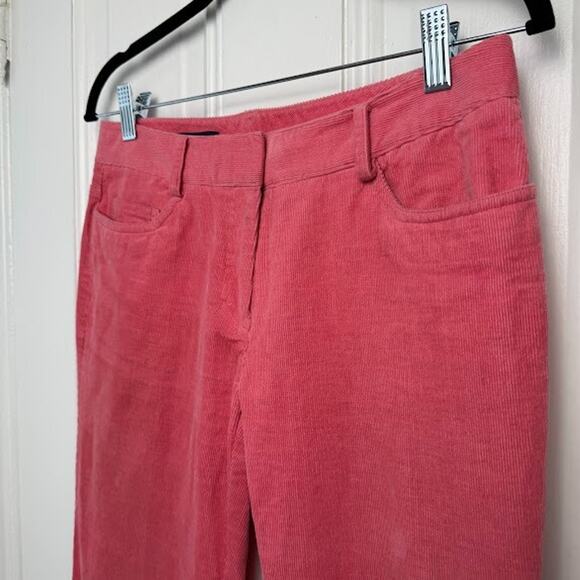 Brooks Brothers Lucia Pants Womens 4 Pink Corduroy Straight Leg Zip Fly Low Rise - Picture 2 of 9